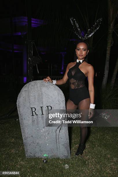 Model Karrueche Tran attends the Maxim Halloween Party Presented By Karma International on October 24, 2015 in Los Angeles, California.