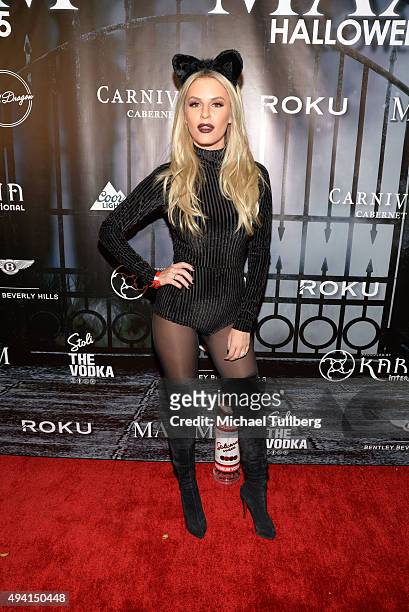 Writer Morgan Stewart attends The Official MAXIM Halloween Party produced by Karma International on October 24, 2015 in Beverly Hills, California.