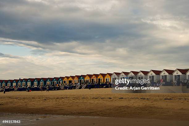 beach houses. - zeeland netherlands stock pictures, royalty-free photos & images