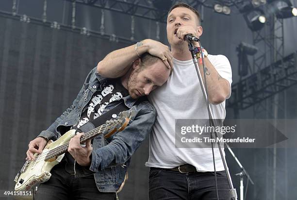 Matt Maust and Nathan Willett of Cold War Kids perform during the Saquatch! Music Festival at the Gorge Amphitheater on May 25, 2014 in George,...