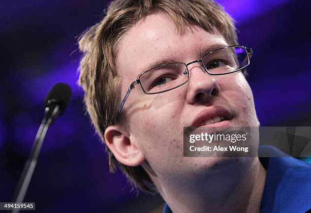 Speller Jacob Daniel Williamson of Cape Coral, Florida, participates during round two of the 2014 Scripps National Spelling Bee competition May 28,...