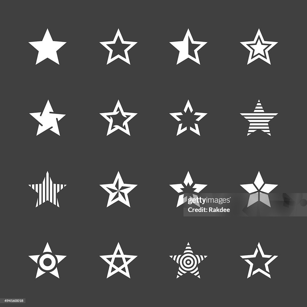 Star Shape Icons - White Series