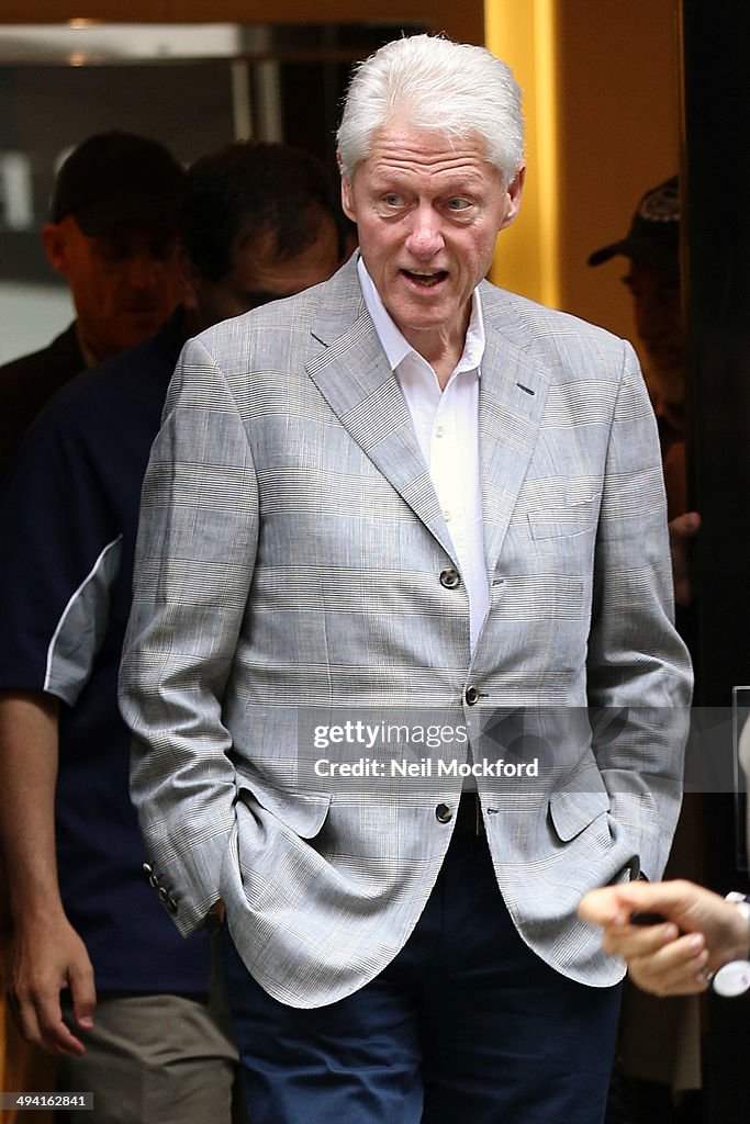 Bill Clinton And Sean Penn Sightings In London - May 28, 2014