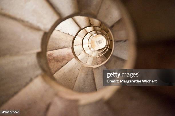 Spiral staircase in the Nativity tower of the basilica La Sagrada Familia on November 17, 2009 in Barcelona, Spain.