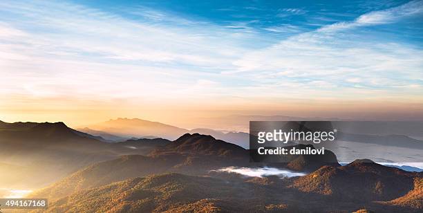 sunrise over adam's peak, sri lanka - landscaped stock pictures, royalty-free photos & images