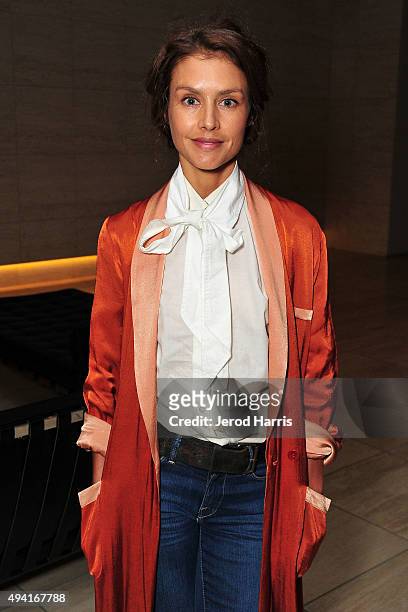 Hannah Ware attends Flaunt Magazine and Luisaviaroma celebrate the contributors' launch of the CALIFUK issue at Milk Studios on October 24, 2015 in...
