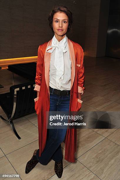 Hannah Ware attends Flaunt Magazine and Luisaviaroma celebrate the contributors' launch of the CALIFUK issue at Milk Studios on October 24, 2015 in...