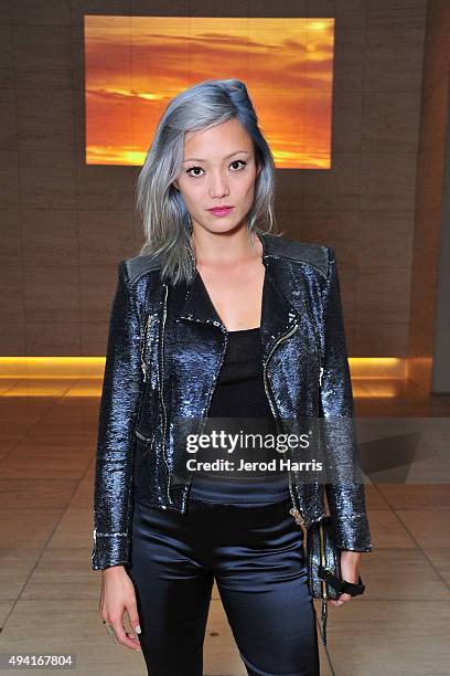 Actress Pom Klementieff attends Flaunt Magazine and Luisaviaroma celebrate the contributors' launch of the CALIFUK issue at Milk Studios on October...