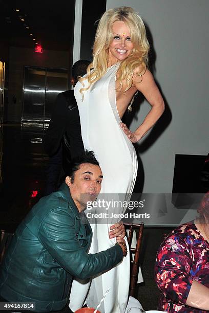 David LaChapelle and Pamela Anderson attend Flaunt Magazine and Luisaviaroma celebrate the contributors' launch of the CALIFUK issue at Milk Studios...