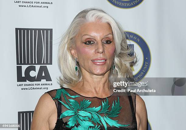 Actress Shera Danese Falk attends the Last Chance For Animals Benefit Gala at The Beverly Hilton Hotel on October 24, 2015 in Beverly Hills,...