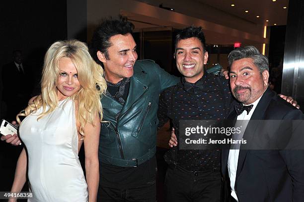 Pamela Anderson, David LaChapelle, Vijat Mohindra and Flaunt Magazine founder Luis Barajas attend Flaunt Magazine and Luisaviaroma celebrate the...