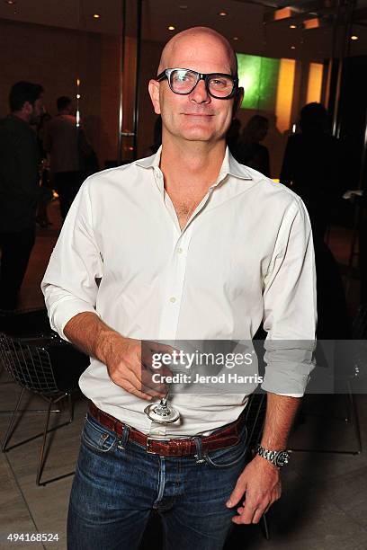 Drew Heitzler attends Flaunt Magazine and Luisaviaroma celebrate the contributors' launch of the CALIFUK issue at Milk Studios on October 24, 2015 in...