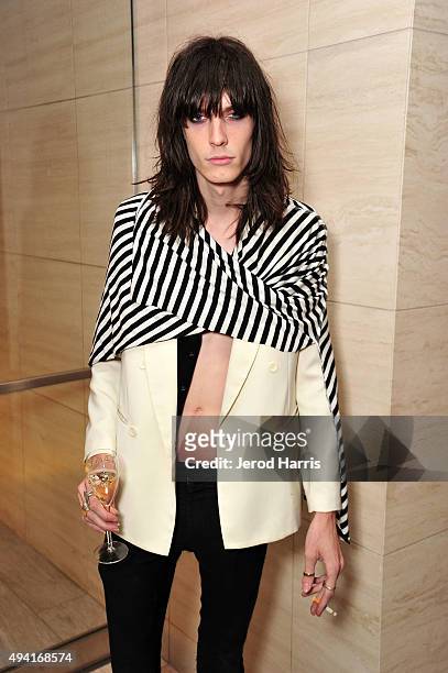 Justin Gossman attends Flaunt Magazine and Luisaviaroma celebrate the contributors' launch of the CALIFUK issue at Milk Studios on October 24, 2015...