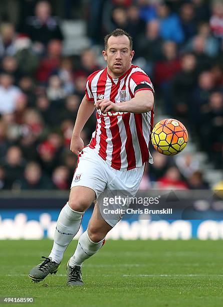 Charlie Adam of Stoke City in action during the Barclays Premier League match between Stoke City and Watford on October 24, 2015 in Stoke on Trent,...