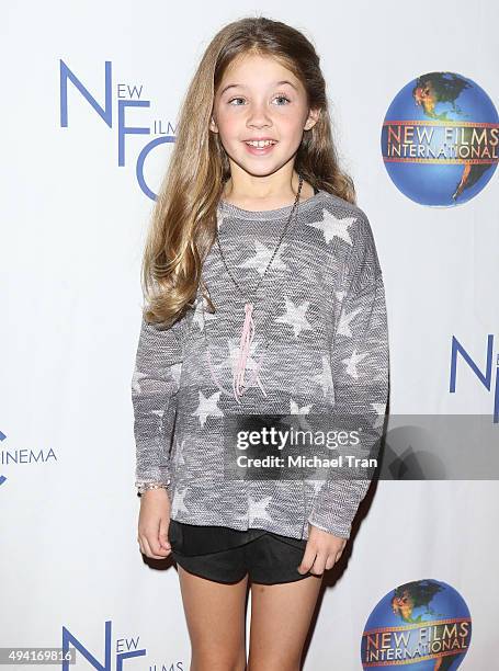 Stella Allen arrives at the Los Angeles premiere of "The Sound And The Fury" held at Beverly Hills Fine Arts Theater on October 24, 2015 in Beverly...