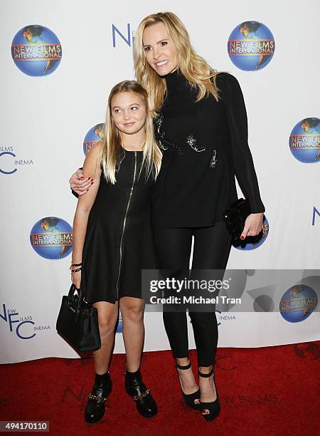 Janet Gretzky and daughter, Emma Gretzky arrive at the Los Angeles premiere of "The Sound And The Fury" held at Beverly Hills Fine Arts Theater on...