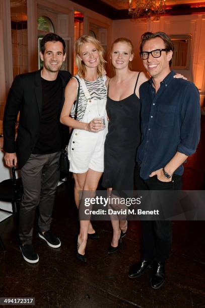Jens Grede, Caroline Winberg, Lara Stone and Erik Torstensson attend the FRAME Denim dinner hosted by Hanneli Mustaparta at Il Bottaccio on May 28,...