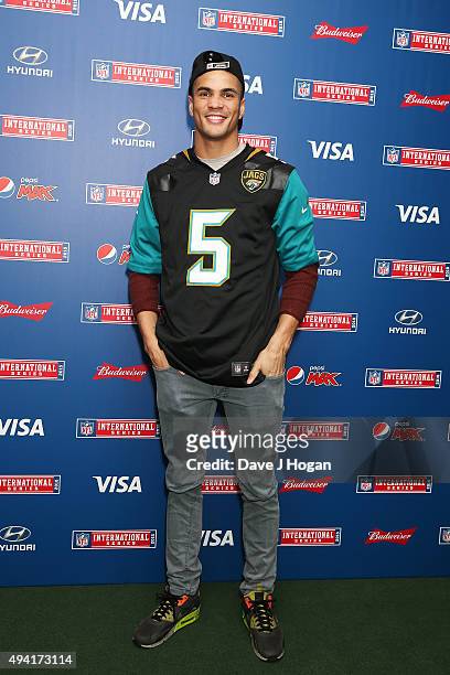 Anthony Ogogo attends the annual NFL International Series as the Jacksonville Jaguars compete against the Buffalo Bills at Wembley Stadium on October...