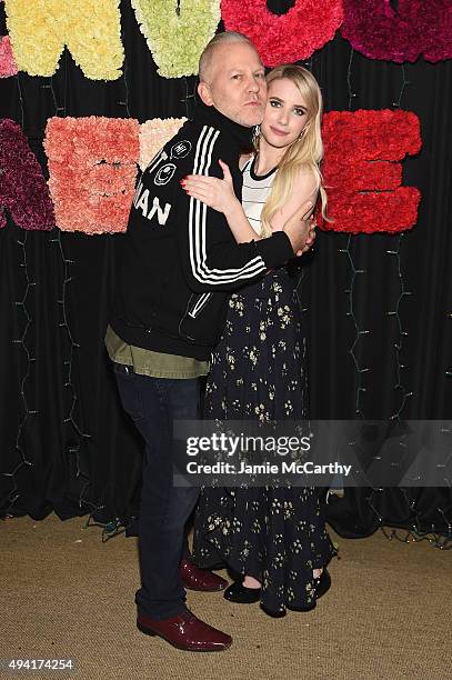 Creator of 'American Horror Story' Ryan Murphy and actress Emma Roberts attend as Teen Vogue and Aerie celebrate Emma Roberts November Cover at 58...