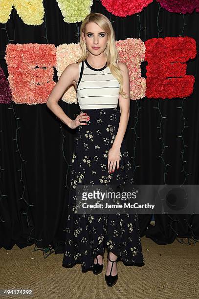Actress Emma Roberts attends as Teen Vogue and Aerie celebrate Emma Roberts November Cover at 58 Gansevoort on October 24, 2015 in New York City.