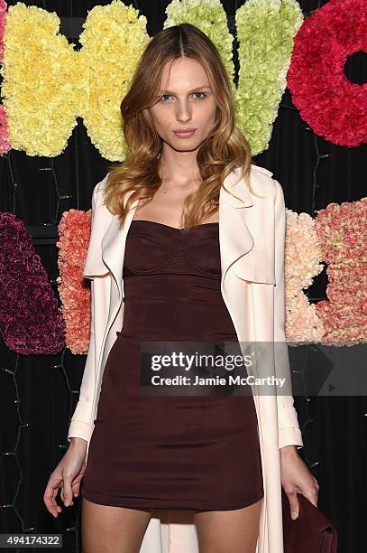 Model Andreja Pejic attend as Teen Vogue and Aerie celebrate Emma Roberts November Cover at 58 Gansevoort on October 24, 2015 in New York City.