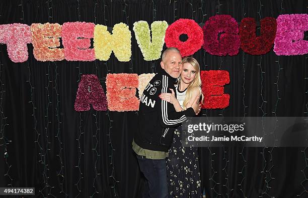 Creator of 'American Horror Story' Ryan Murphy and actress Emma Roberts attend as Teen Vogue and Aerie celebrate Emma Roberts November Cover at 58...