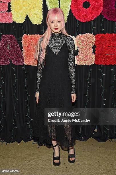 Model Fernanda Ly attends as Teen Vogue and Aerie celebrate Emma Roberts November Cover at 58 Gansevoort on October 24, 2015 in New York City.