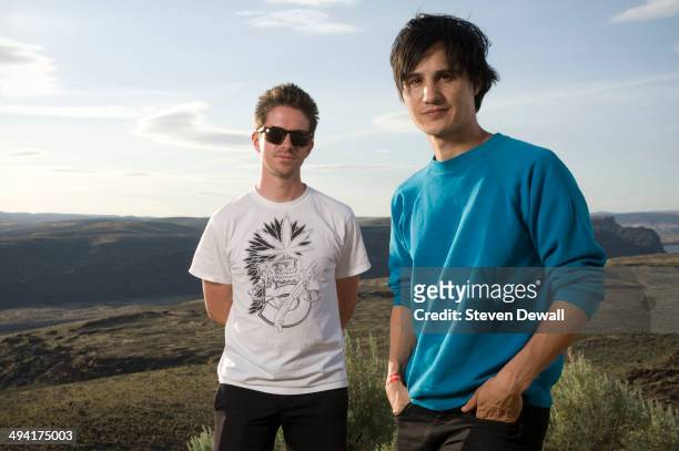 Logan Kroeber and Meric Long of The Dodos pose for a portrait backstage on day 2 of Sasquatch! Music Festival at the Gorge Amphitheater on May 24,...