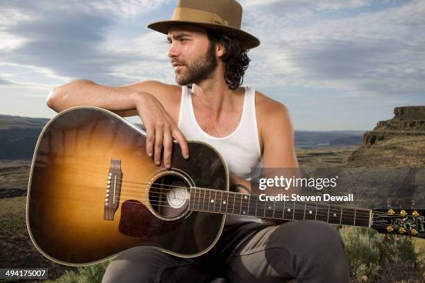 Alejandro Rose-Garcia of Shakey Graves poses for a portrait backstage on day 2 of Sasquatch! Music Festival at the Gorge Amphitheater on May 24, 2014...