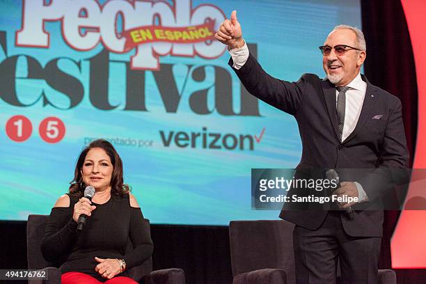 Gloria and Emilio Estefan attend the 4th Annual People En Espanol Festival at Jacob Javits Center on October 17, 2015 in New York City.