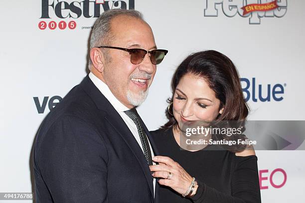 Emilio and Gloria Estefan attend the 4th Annual People En Espanol Festival at Jacob Javits Center on October 17, 2015 in New York City.