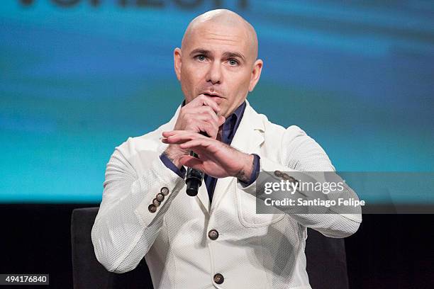 Pitbull attends the 4th Annual People En Espanol Festival at Jacob Javits Center on October 17, 2015 in New York City.