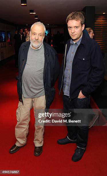 Mike and Leo Leigh attends the UK Film Premiere of "Jimmy's Hall" at BFI Southbank on May 28, 2014 in London, England.