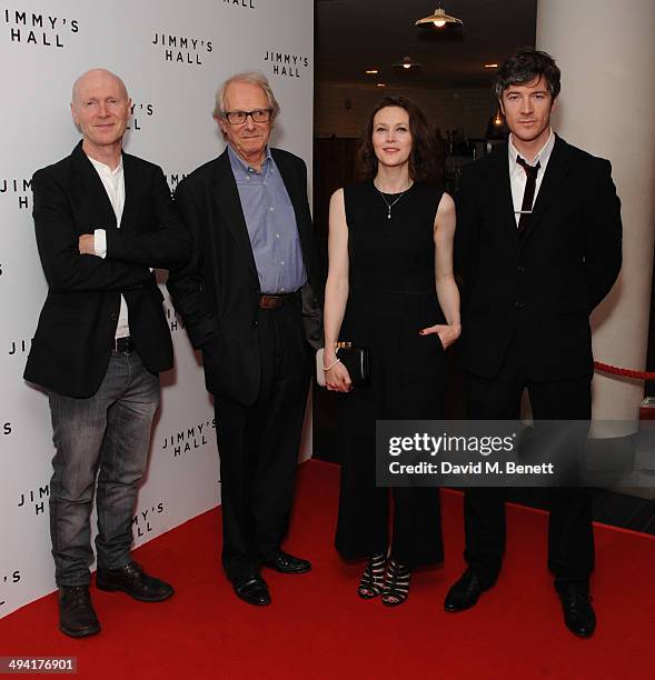 Paul Laverty, Ken Loach, Simone Kirby and Barry Ward attends the UK Film Premiere of "Jimmy's Hall" at BFI Southbank on May 28, 2014 in London,...