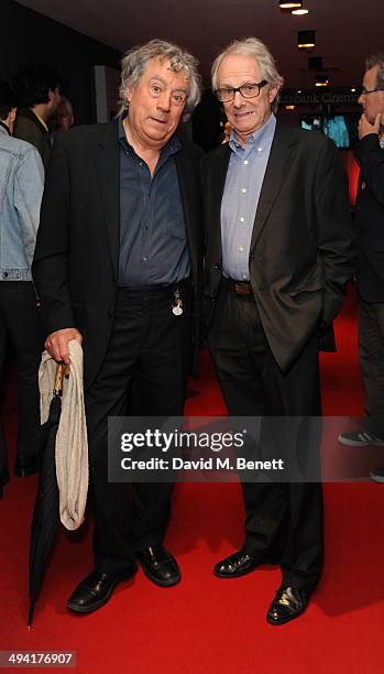 Terry Jones and Ken Loach attends the UK Film Premiere of "Jimmy's Hall" at BFI Southbank on May 28, 2014 in London, England.