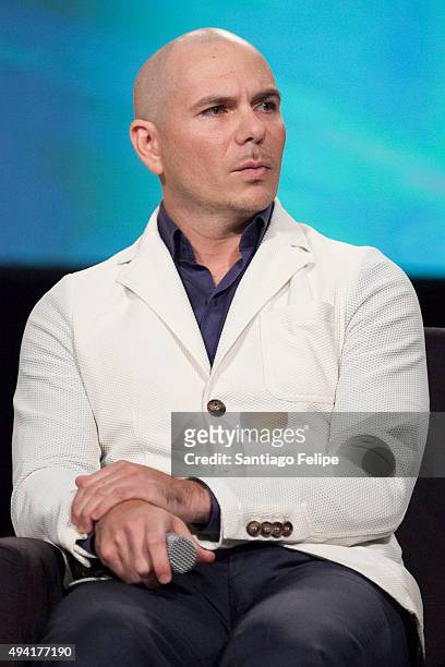 Pitbull attends the 4th Annual People En Espanol Festival at Jacob Javits Center on October 17, 2015 in New York City.