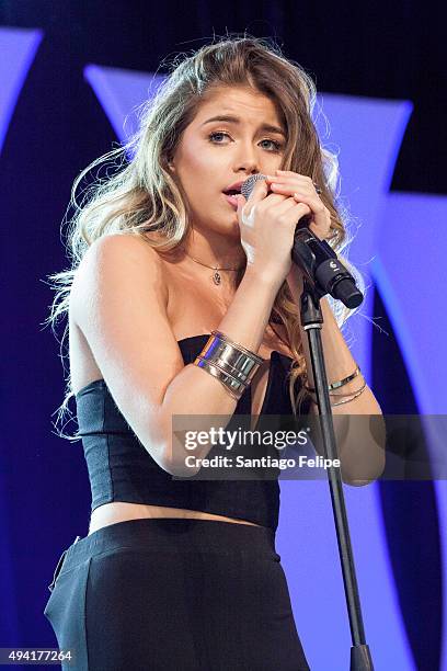 Sofia Reyes performs onstage at the 4th Annual People En Espanol Festival at Jacob Javits Center on October 17, 2015 in New York City.