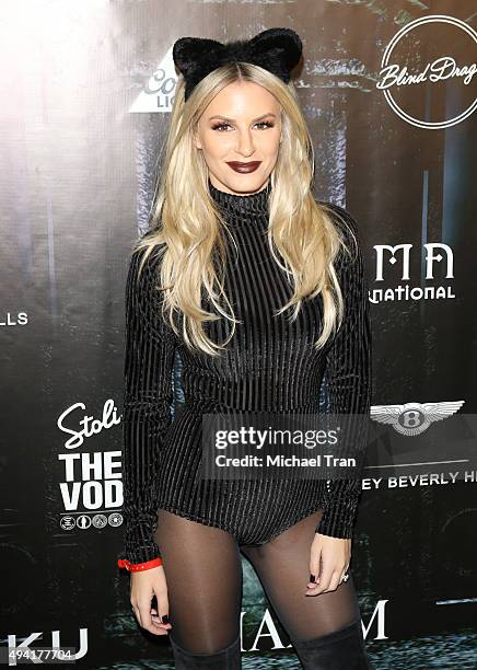 Morgan Stewart arrives at the 2015 MAXIM Magazine's official Halloween Party held on October 24, 2015 in Beverly Hills, California.
