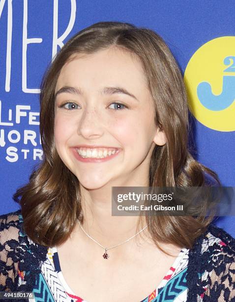 Actress Ashley Boettcher attends the Just Jared Fall Fun Day on October 24, 2015 in Los Angeles, California.