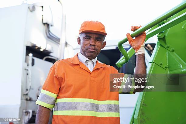 ready to clean! - garbage truck stock pictures, royalty-free photos & images