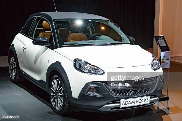 opel adam rocks compact hatchback car - opel stock pictures, royalty-free photos & images