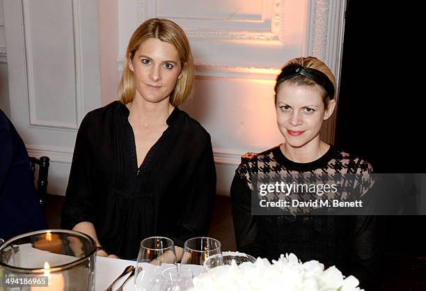 Lady Kinvara Balfour and Jaime Perlman attend the FRAME Denim dinner hosted by Hanneli Mustaparta at Il Bottaccio on May 28, 2014 in London, England.