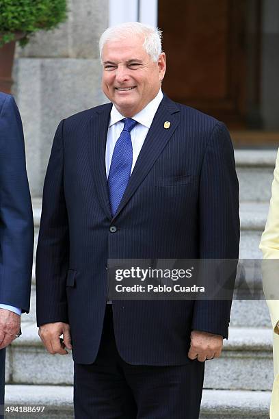 Spanish Royals Meet President of Panama Ricardo Martinelli at Zarzuela Palace on May 28, 2014 in Madrid, Spain.