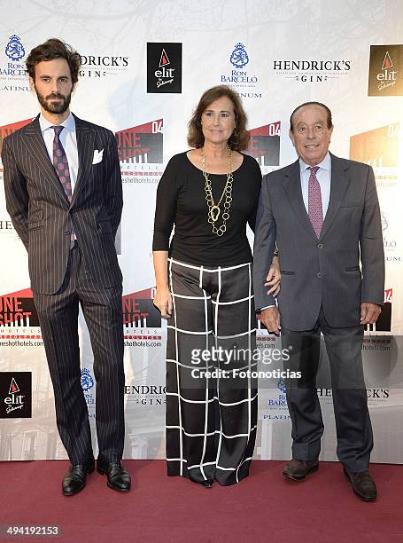 Kike Solis, Carmen Tello and Curro Romero attend the One Shot Hotel opening on May 28, 2014 in Madrid, Spain.