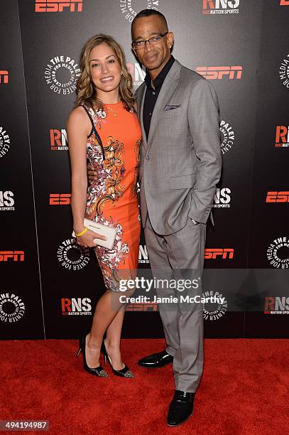 Kim Scott and Stuart Scott attend the Paley Prize Gala honoring ESPN's 35th anniversary presented by Roc Nation Sports on May 28, 2014 in New York...