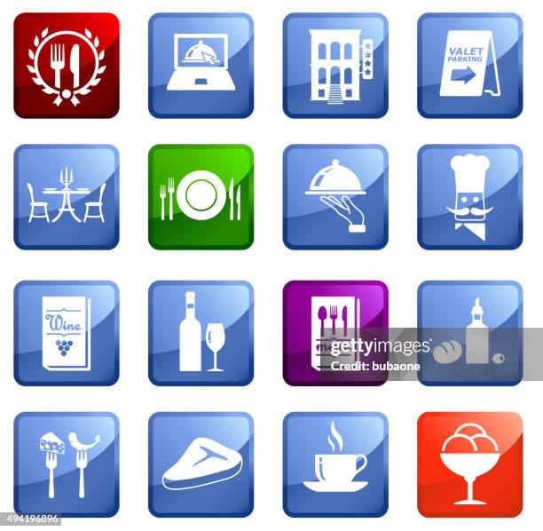 dining icon set on white background. - fancy table setting stock illustrations