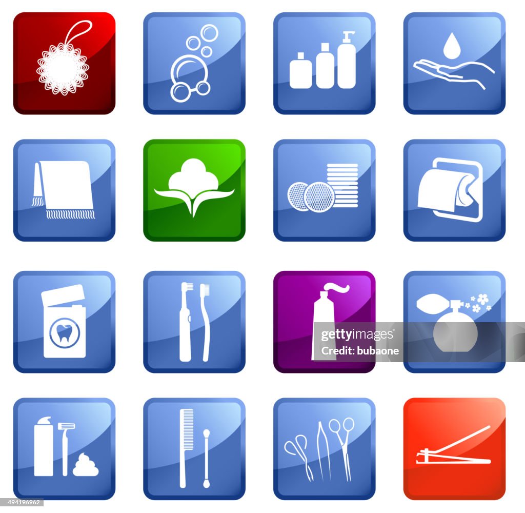 Hygiene icon set on white background.