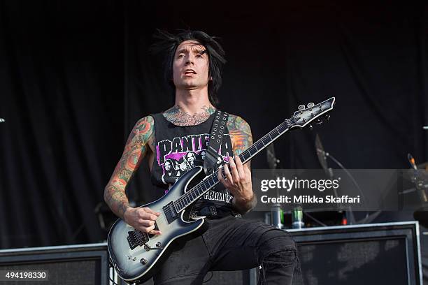 Guitarist Jake Pitts of Black Veil Brides performs at 2015 Monster Energy Aftershock Festival at Gibson Ranch County Park on October 24, 2015 in...