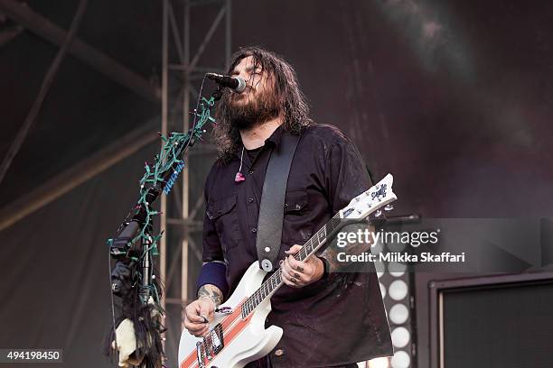 Vocalist Shaun Morgan of Seether performs at 2015 Monster Energy Aftershock Festival at Gibson Ranch County Park on October 24, 2015 in Sacramento,...