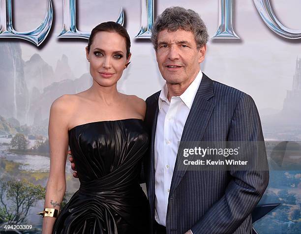 Actress Angelina Jolie and Chairman of the Walt Disney Studios Alan Horn attends the World Premiere of Disney's "Maleficent" at the El Capitan...